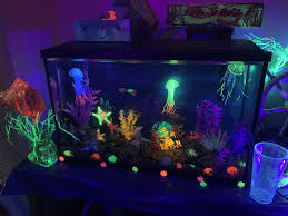 My Black Light Aquarium In 2020 Sea Decor Tiki Bar Decor How To Make Light
