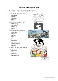 general knowledge quiz english esl worksheets for distance learning and physical classrooms
