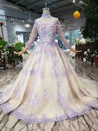 Light Purple Bridal One Shoulder Slim Luxury Trailing Wedding Dress Ostty High Neck Long Sleeve Wedding Dress Ball Gowns Wedding Dress Long Sleeve