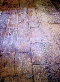 Stamped And Stained Concrete Floors Made To Look Like Wood Floors Awesome Wish I Would Have Known About Thi Concrete Stained Floors Flooring Stained Concrete