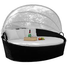 Finden sie ihre rattan lounge. Sonneninsel Poly Rattan Weiss Aufklappbares Dach Lounge Rattanbett Sonnenliege