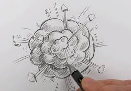 Draw another two cloud puffs. Comic Book Video Tutorials How To Draw An Explosion