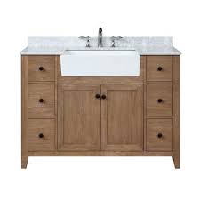 Ari Kitchen And Bath Sally 48 In Single Bath Vanity In Ash Brown With Marble Vanity Top In Carrara White With Farmhouse Basin Akb Sally 48 Ashbr The Home Dep In 2020 Farmhouse Style