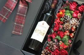 Your spouse is one of the most important people in your life. Flower Box With Wine Christmas By Tempting Tulips Christmas Flowers Flower Boxes Flower Gift