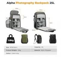 25L Zaino Camera Alpha Air, Borsa Fotografica per Fotografi di grande  Capacità con Parapioggia - Backpack Nature Wander 01（Verde Scuro）