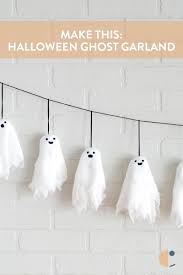 Cute With A Lil Spook Diy Mini Ghost Garland Halloween Banner Diy Minimalist Halloween Halloween Banner