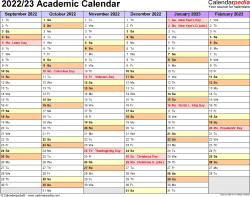 School Calendars 2022 2023 Free Printable Pdf Templates