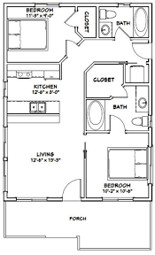 24x32 House 2 Bedroom 1 Bath 768 Sq Ft Pdf Floor Plan Etsy Tiny House Floor Plans Small House Plans Tiny House Plans