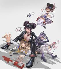 doro, quency, quency, miranda, novel, and 3 more (goddess of victory: nikke)  drawn by peaceterzero | Danbooru