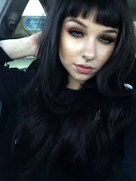 Long Black Hair And Blunt Bangs Hair Pinterest Long Black Black Hair Bangs Hairstyles With Bangs Long Hair Styles