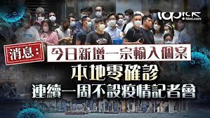 本港疫情持續緩和，衞生署公布，今日（26 日）沒有錄得新增確診個案，另有少於 5 宗初步確診。 署方亦確認，過去 14 天的累計個案為 27 宗，全部均為輸入個案。 é¦™æ¸¯é€šå…³çŽ°æ›™å…‰ é¦™æ¸¯è¿žç»­7å¤©æ— ä¸æ˜Žæºå¤´ä¸ªæ¡ˆ ç–«æƒ…