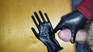 Cum and Black Latex Gloves - ThisVid.com