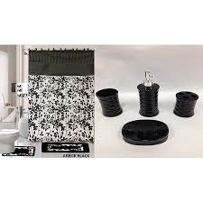 Black and white bathroom accessories sets. 22 Piece Bath Rug Set Black White Beige Leaf Print Bathroom Rugs Shower Curtain Rings Towels And Ceramic Sets Arbor Black Walmart Com Walmart Com