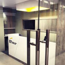 Ey Office Reception By Zain Mankani Office Interiors Office Reception Room Divider