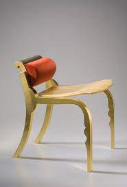 chair 900 garry knox bennett 2006 26 x 21 x 24 23k gold leafed wood yellow satinwood pigmented epoxy upholstered velvet design