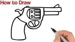 To draw a cartoon revolver, you will need only a piece of paper and a pencil. How To Draw A Gun Super Easy Youtube