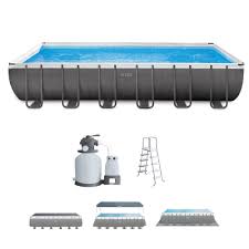 Intex 24 Ft X 12 Ft X 52 In Rectangular Ultra Xtr Frame Swimming Pool With Sand Filter 26363eh Above Ground Swimming Pools Rectangular Pool Swimming Pools