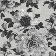 Our local florists craft fresh flower arrangements from daisy flowers, lily flowers, carnation flowers, hydrangea flowers, iris flowers, roses, sunflowers, and more! Floral Wallpaper Richmond 541589 Flowers Modern Black Silver