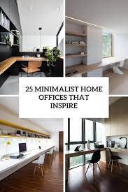 Tiny minimalist home office with low shed ceiling, recessed lighting, a photo wall frame, and a vivid orange chair for. 25 Minimalist Home Offices That Inspire Shelterness