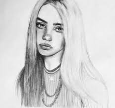 Black And White Billie Eilish Drawing Billie Eilish Drawing Google Search Art Sketches Billie Eilish Billie