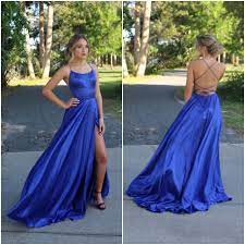 Royal Blue Sherri Hill Prom Dress With Updo Hairstyle Backless Dress Formal Sherri Hill Prom Dresses Prom Dresses