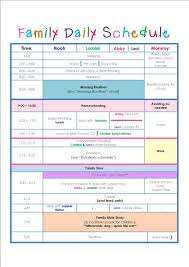 Family Daily Routine Schedule Template Daily Routine