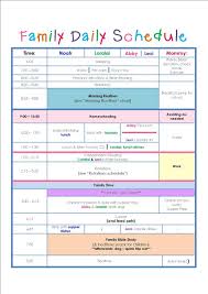 Family Daily Routine Schedule Template Daily Routine