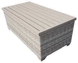 Perfectly designed to complement any outdoor seating arrangement, our coffee table features a sturdy metal frame with a rich wood tabletop that rounds out your decor. Fairmont Storage Coffee Table Vanilla Creme Tropical Outdoor Coffee Tables By Homesquare Houzz