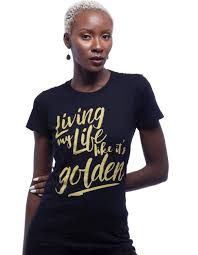 Living My Life Like It S Golden Metallic Print Tee Izzy Liv