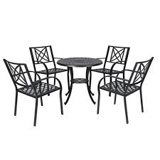 Vifah Vifah Metal 5 Piece Black Frame Patio Set Lowes Com In 2020 Patio Dining Set Outdoor Dining Set Dining Room Sets