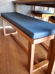 ダイニングのベンチにクッションを作りましたー インテリア 家具 diy 家具 椅子カバー