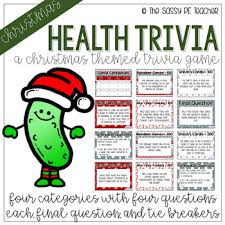 Whether it's to pass that big test, qualify for that big prom. Christmas Health Trivia By The Sassy Pe Teacher Tpt
