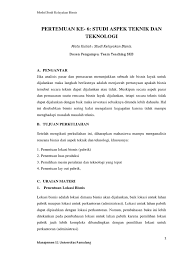 Maybe you would like to learn more about one of these? Pertemuan Ke 6 Aspek Teknik Dan Teknologi 1