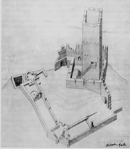 Rappresentazione del sito con edifici annessi 