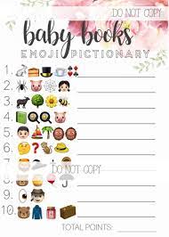 Baby Shower Emoji Pictionary Guessing Game With Answers Etsy Classic Baby Books Virtual Baby Shower Games Baby Shower