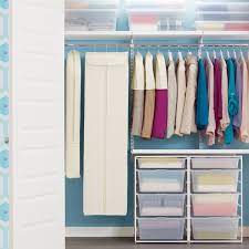 After you purge your closet and before you hang everything back in your closet, evaluate the interior and determine your storage options. Suit Bags Dress Bags Natural Cotton Hanging Storage Bags The Container Store