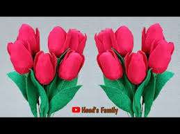 Sebelum mengikuti langkah pembuatannya, buatlah beberapa lembar bunga dengan jumlah sebagai berikut. Membuat Bunga Tulip Dari Kain Flanel Diy How To Make Felt Flower Tulips Youtube