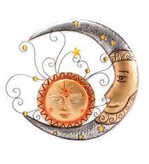 Metal Sun Moon Wall Art Metal Flower Wall Art Outdoor Wall Art