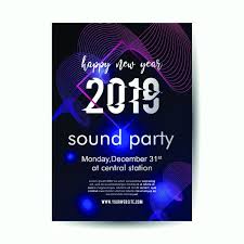 Free Download 2019 New Year Music Party Poster Template With Neon Glow Party Poster New Year Music Music Party
