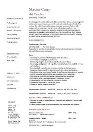 Art Teacher Resume Example Template Sample Teaching Project Manager Resume Job Resume Examples Resume Skills