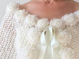 Hochzeitskap Brautkappe Mohair Stole Elfenbeinwickel Creme Poncho Winterhochzeit Hakelblumencapelet Schnelle Schifffahrt Gelin Degismis Giysi Tig Isleri