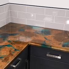 We have some laminate, some granite… i like the granite. Jaded Copper Metallic Epoxy Resin Countertop Kit Glasscast