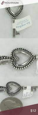 New Lia Sophia Silver Tone Heart Key Pendant This Pendant By Lia Sophia Features A Beautiful Heart Shaped Heart Key Pendant Key Pendant Womens Jewelry Necklace