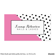 Black And White Business Card Background Pink Black And White Polka Dot Business Card Printing Business Cards Beauty Business Cards Black And White
