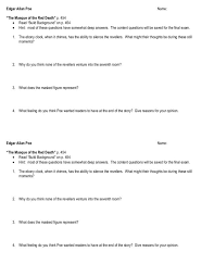 Then they would bleed from their pores to link to this the masque of the red death summary page, copy the following code to your site The Masque Of The Red Death Reading Guide Worksheet For 9th 12th Grade Lesson Planet