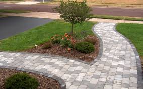 Whether you're looking for a walkway to your front door, around your house, or through your backyard, viking pavers can create it. Pin By Kari Lewis On For The Home Front Walkway Landscaping Walkway Landscaping Front Yard Walkway