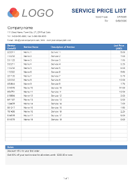 Easily create a pricing sheet for your products and itemize your inventory by product number and description. Printable Price List Template For Excel