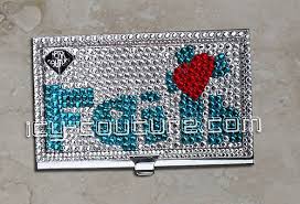 How to make a passport cover credit card holdervintage style leather passport cover for the urban traveller. Bling Bling Swarovski Credit Card Or Business Card Holder Design Your Own Icy Gift