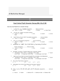 Pengembangan penulisan item soal pilihan ganda mata pelajaran fiqih diadaptasikan dari buku: Soal Ushul Fiqh Iii