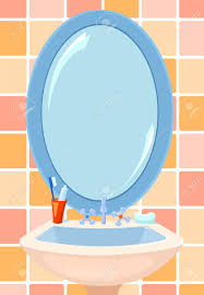Espejo Y La Taza De Un Cuarto De Baño. Ilustración Del Vector ...